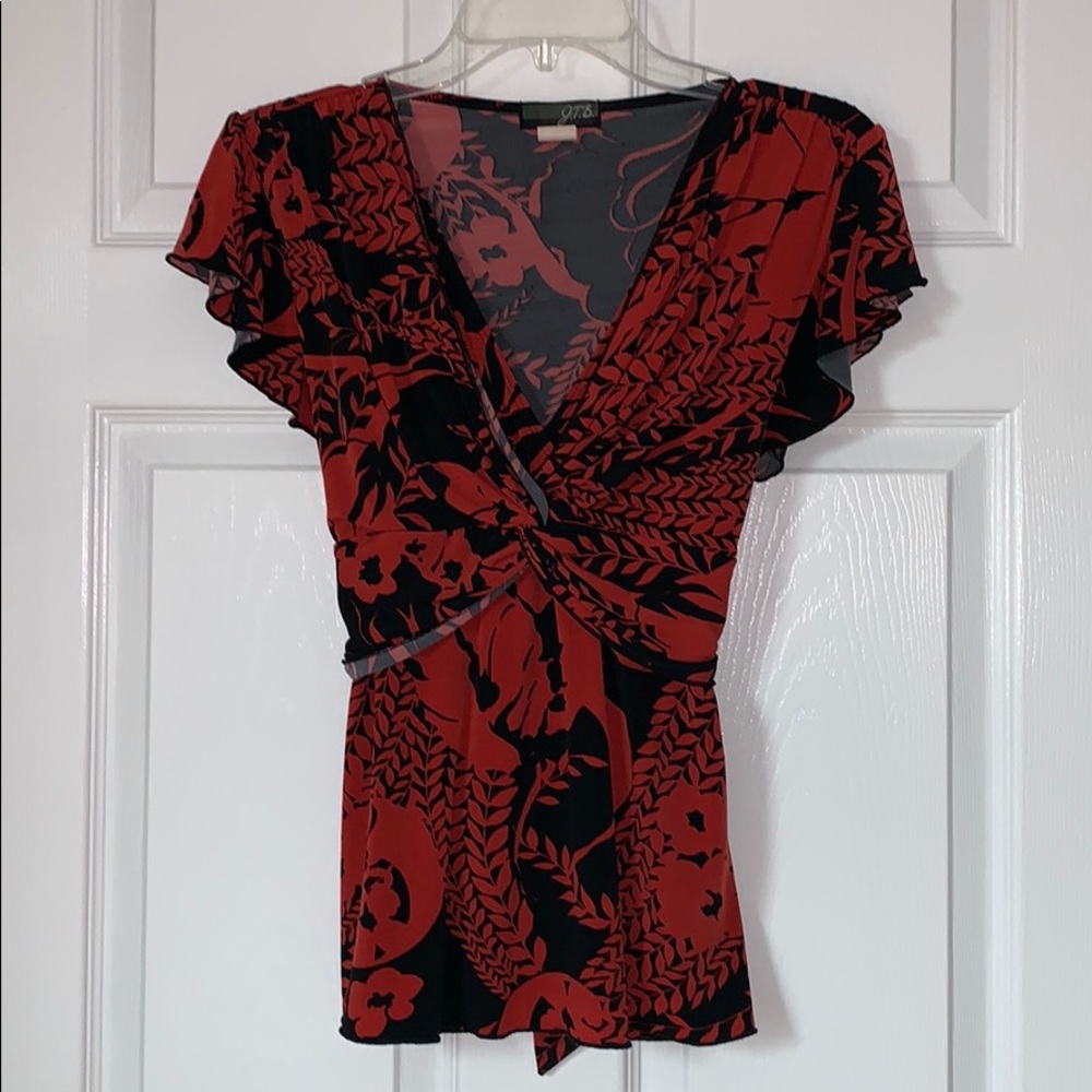 Stunning JTB petite cross-front flutter sleeve top